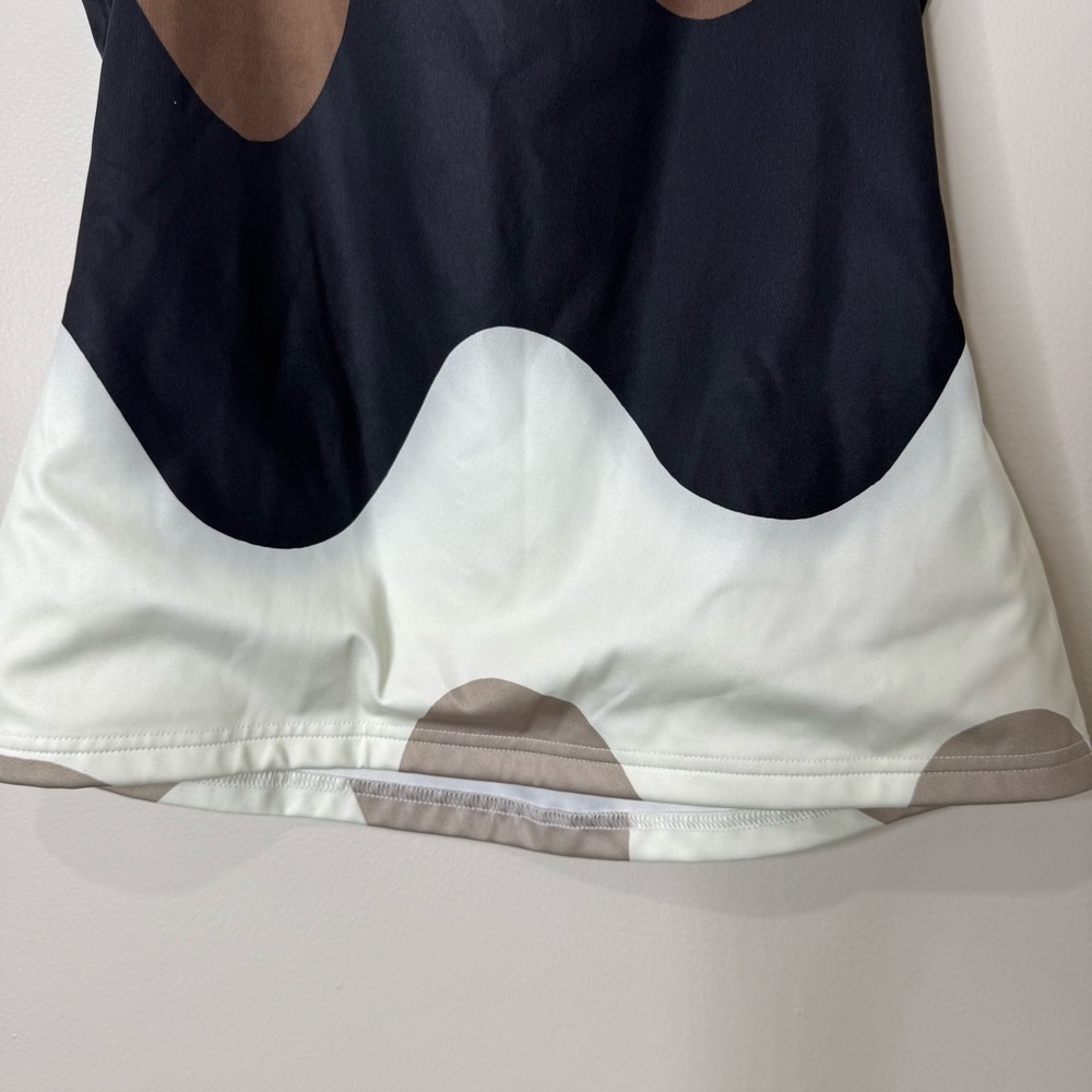 adidas x Merimekko Black Brown & White‎ Abstract Racer Back Cutout Athletic Tank - Picture 3 of 9